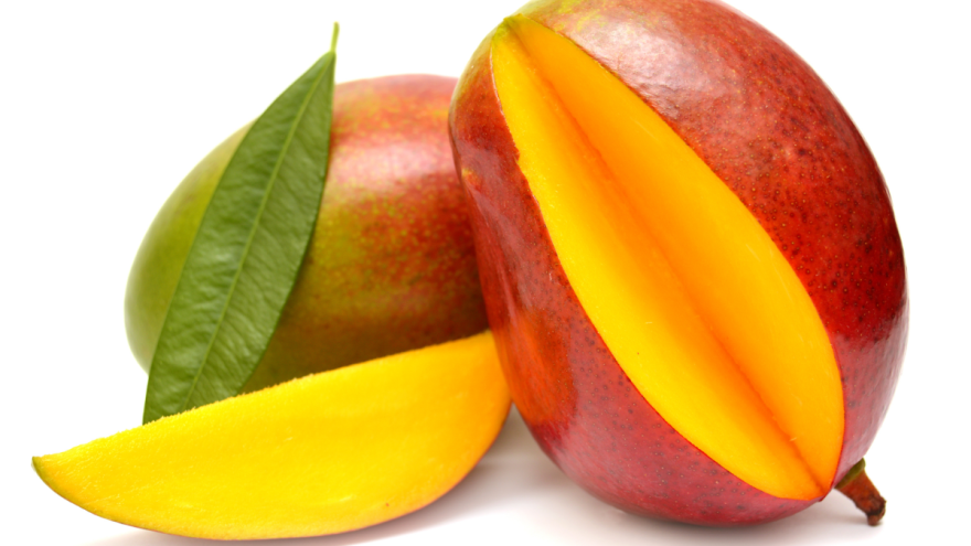 Eine aufgeschnittene Mango