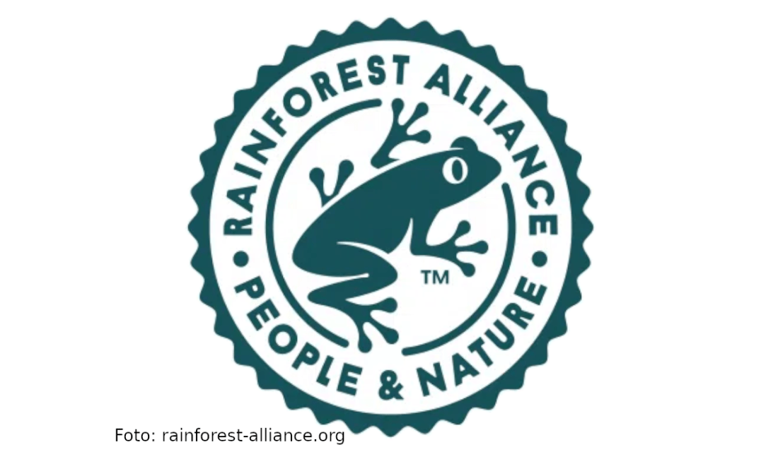 Das Siegel der Rainforest Alliance mit einem Frosch